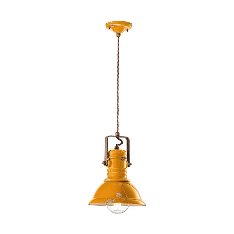 Vintage sárga színű ipari lámpa.