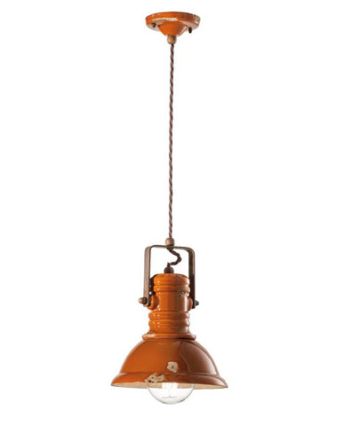Vintage narancssárga színű ipari lámpa.