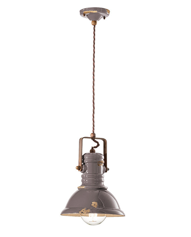 Vintage szürke színű ipari lámpa.