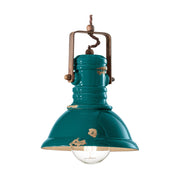 Vintage olajkék színű ipari lámpa.