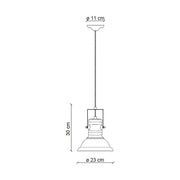 Ipari stílusú lámpa technikai rajza.