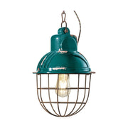 Vintage olajkék színű ipari lámpa.