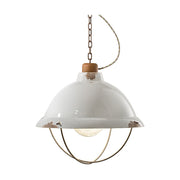 Vintage fehér színű ipari stílusú függeszték lámpa.
