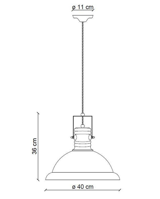 Ipari stílusú lámpa technikai rajza.