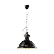 Vintage fekete színű, ipari függeszték lámpa.
