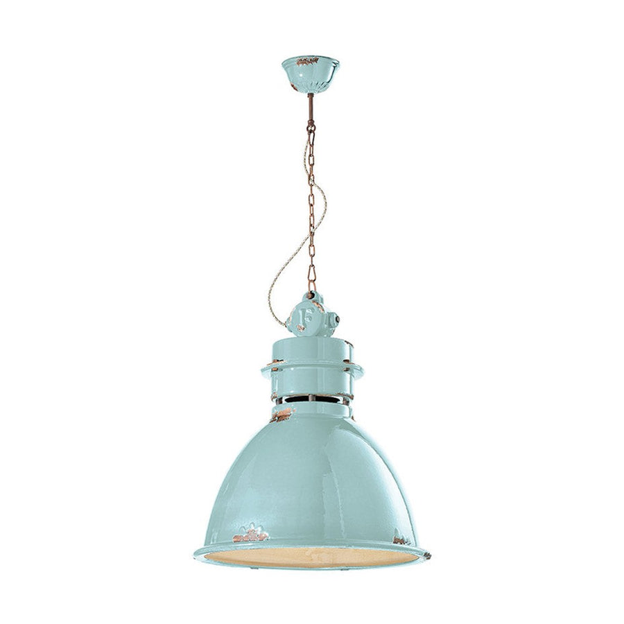 Azúrkék színű ipari lámpa.