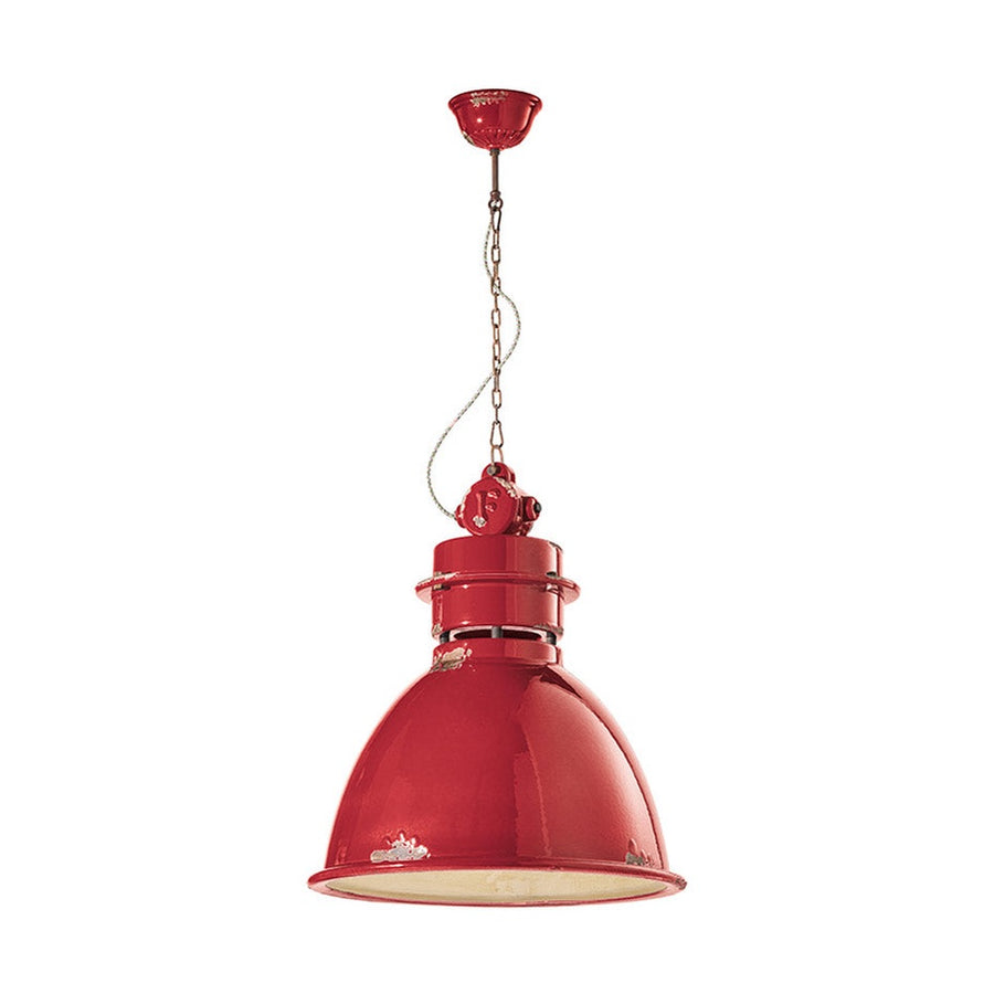 Vintage piros  színű ipari lámpa.