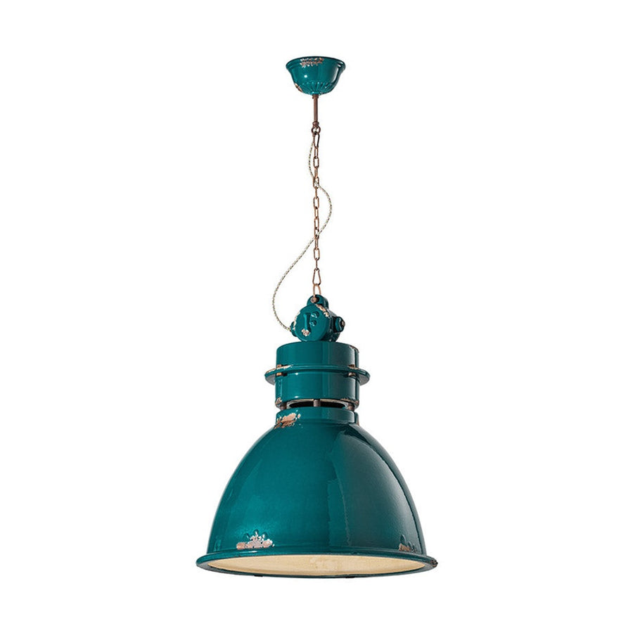 Olajkék színű ipari lámpa. 