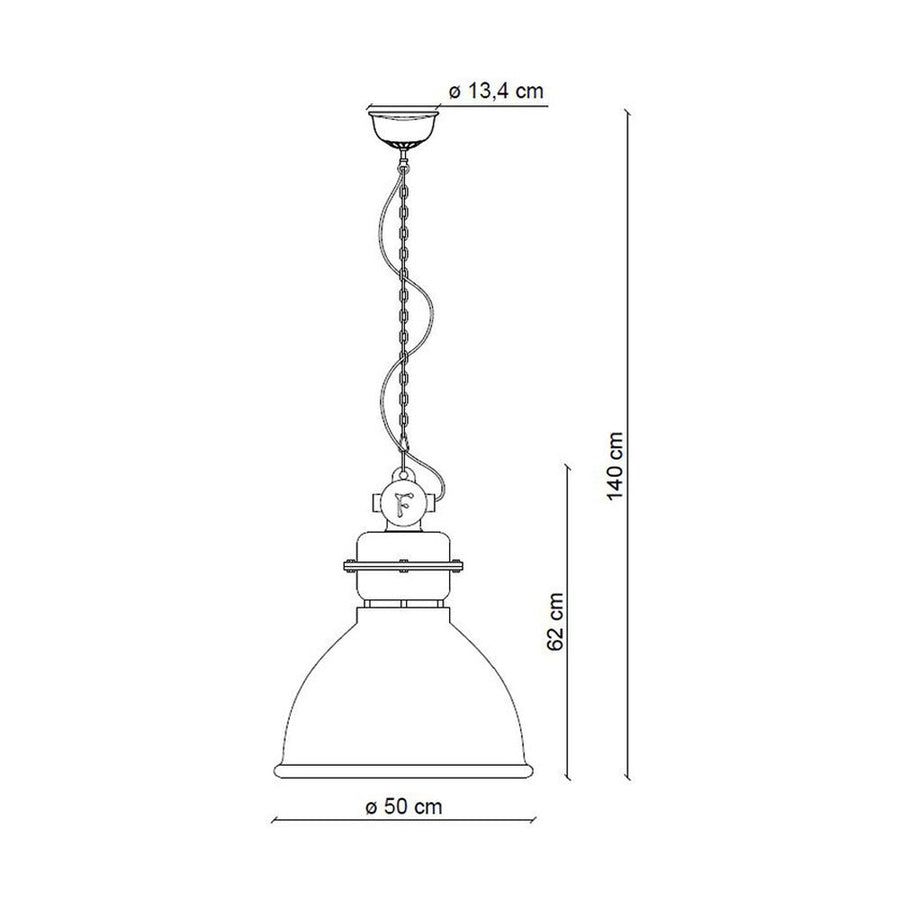 Ipari stílusú lámpa technikai rajza.