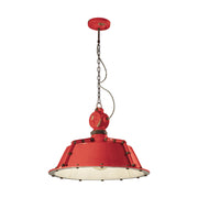 Piros színű ipari lámpa.