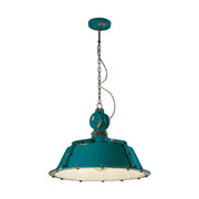 Olajkék színű ipari lámpa.