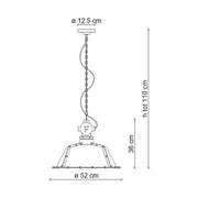 Ipari stílusú lámpa technikai rajza.
