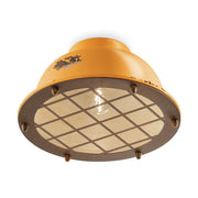 Vintage sárga színű ipari stílusú kerámia mennyezeti lámpa.