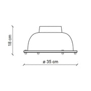 Ipari stílusú mennyezeti lámpa technikai rajza.