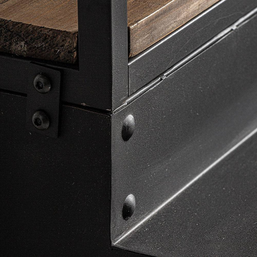 Ivalo könyvespolc csavarozott vasprofil részlet