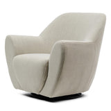 Kortárs forgó fotel natúr szövet kárpitozással oldalnézet