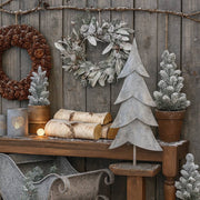 Junker bádog dekor fenyőfa 88 cm, vidéki stílusú karácsonyi dekoráció