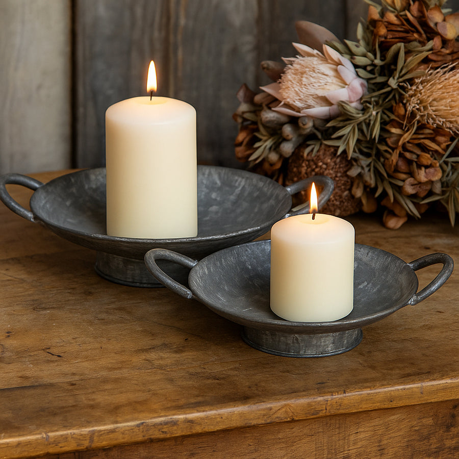 JUNKER szürke bádog tál Ø 24 cm