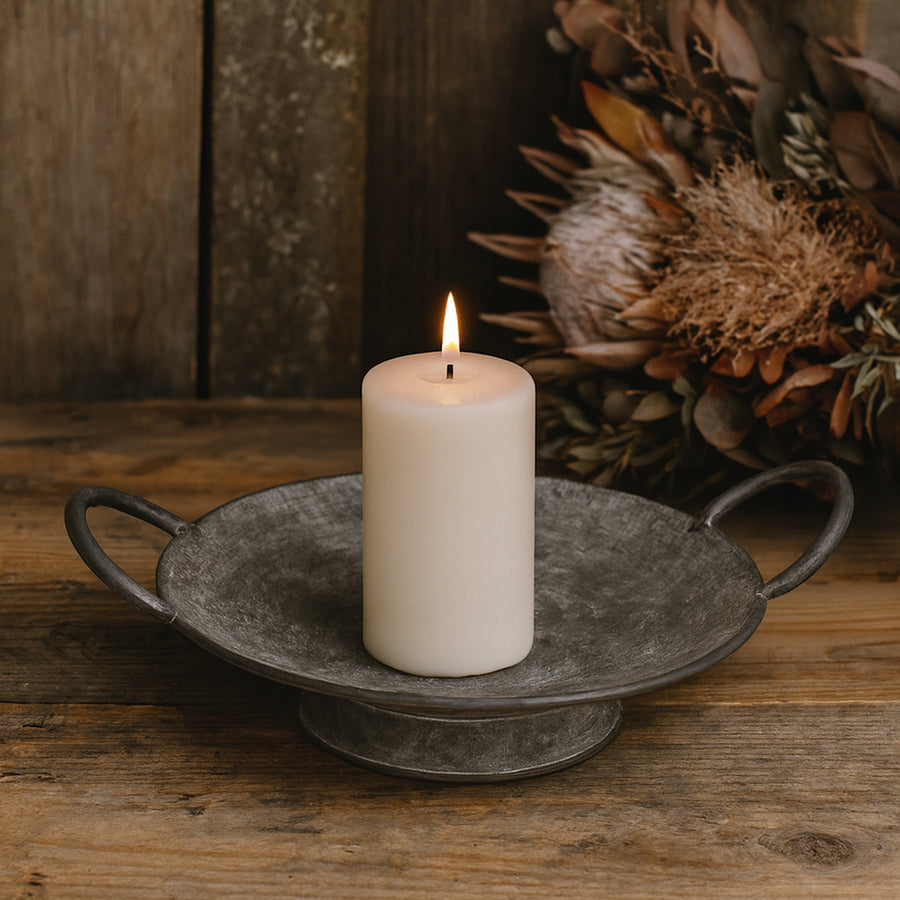 JUNKER szürke bádog tál Ø 24 cm