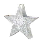 Csillag formájú, bádogból készült karácsonyi dekoráció.