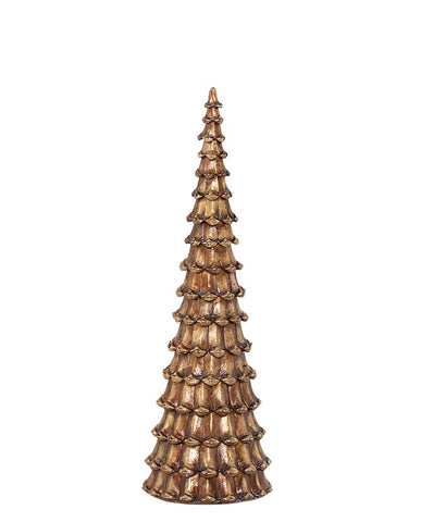 Antikolt aranyszínű karácsonyi dekorációs fenyő kúp.
