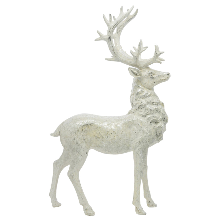 Fehér színű karácsonyi szarvas figura.