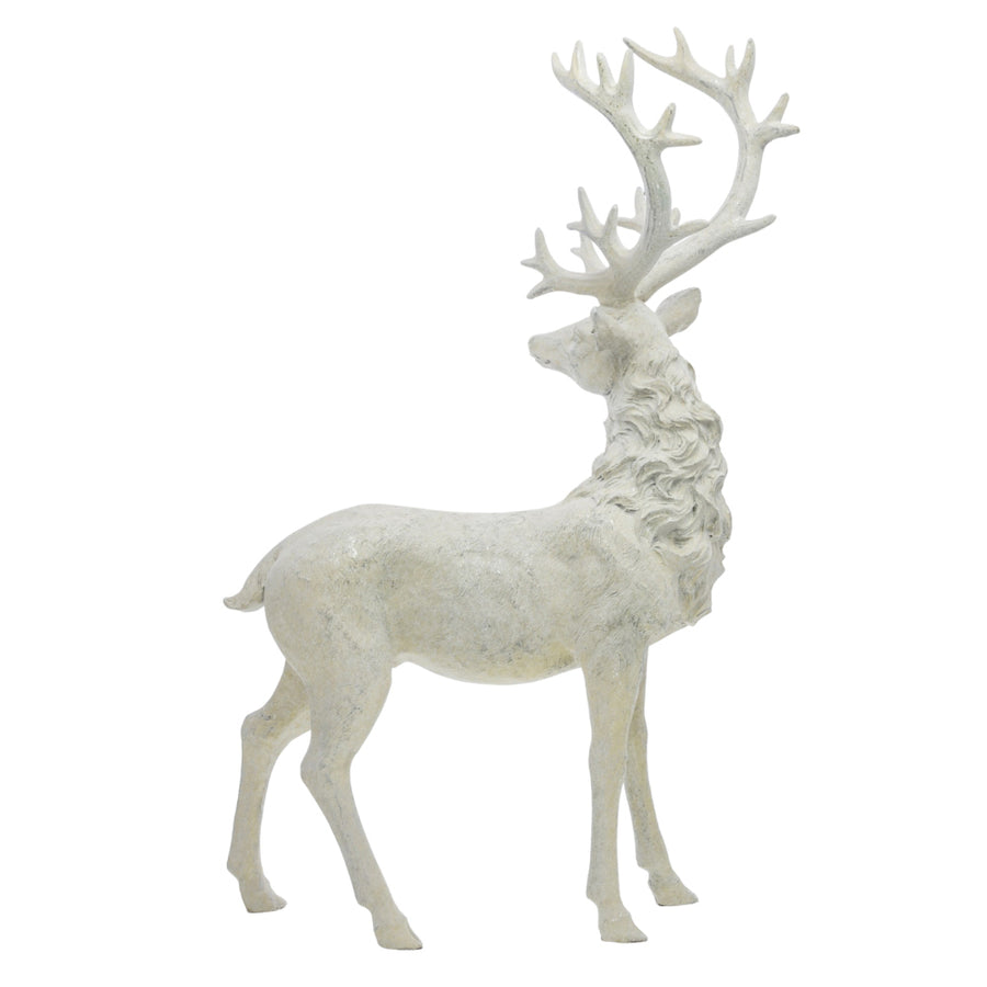 Fehér színű karácsonyi szarvas figura.