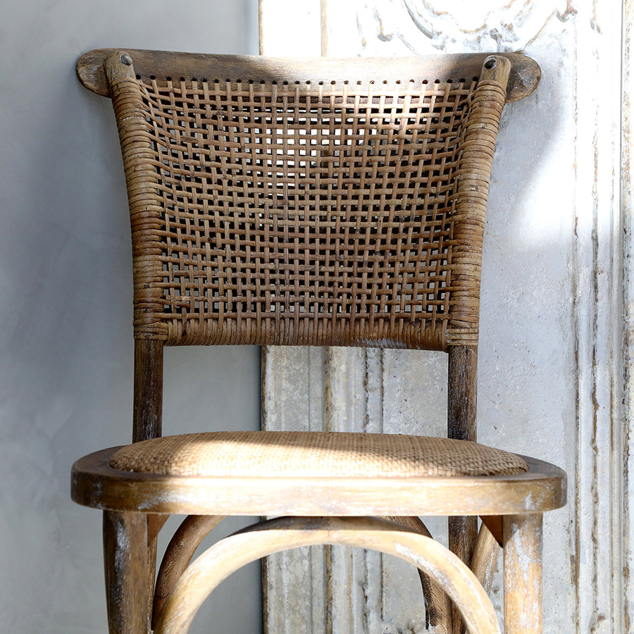 OLD FRENCH natúr rattan-kaucsukfa étkezőszék