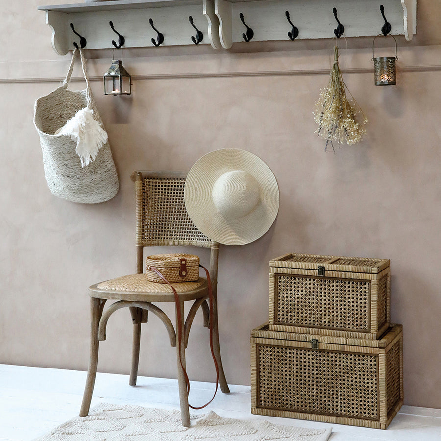 OLD FRENCH natúr rattan-kaucsukfa étkezőszék