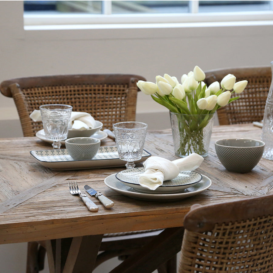 OLD FRENCH natúr rattan-kaucsukfa étkezőszék