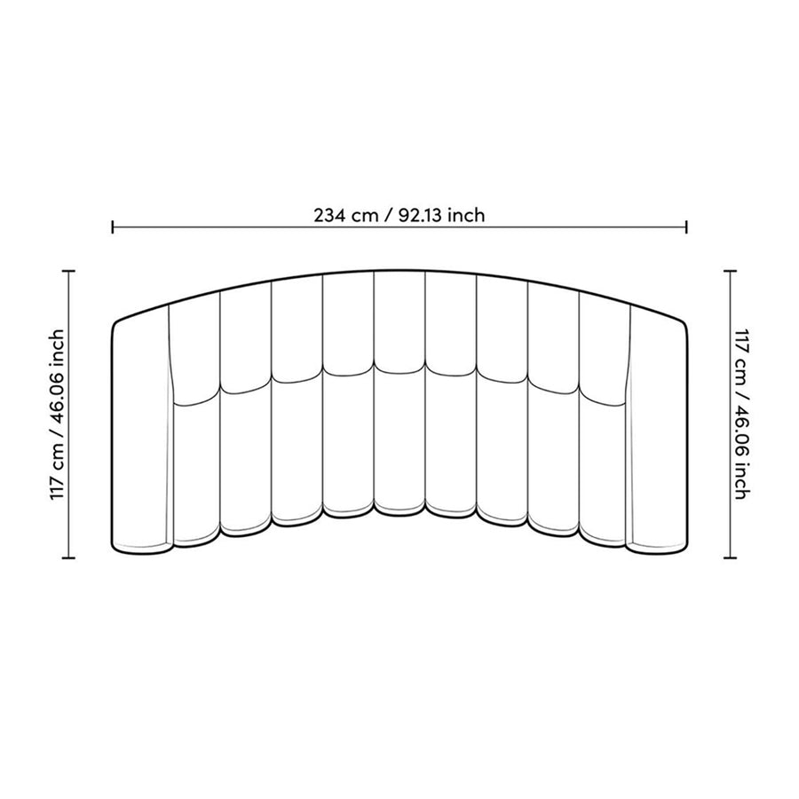 Fekete színű buklé szövettel kárpitozott dizájn kanapé.
