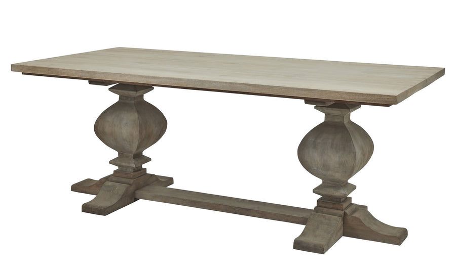 Keményfából készült tömörfa étkezőasztal.