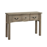 1 fiókos, tömörfa konzolasztal.