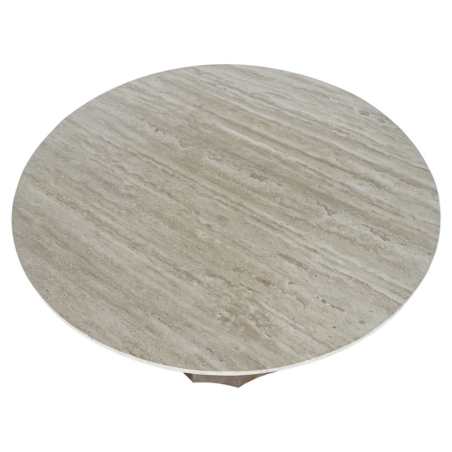 ARNE kerek mangófa-márvány étkezőasztal 120 cm