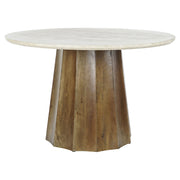 ARNE kerek mangófa-márvány étkezőasztal 120 cm
