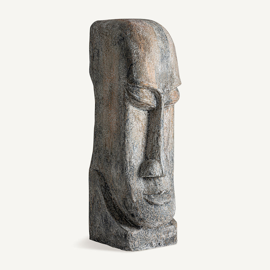 KHALID szürke törzsi szobor 110 cm elölnézet modern enteriőr dekoráció