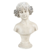 Antik krém színű, dekor kislány büszt.