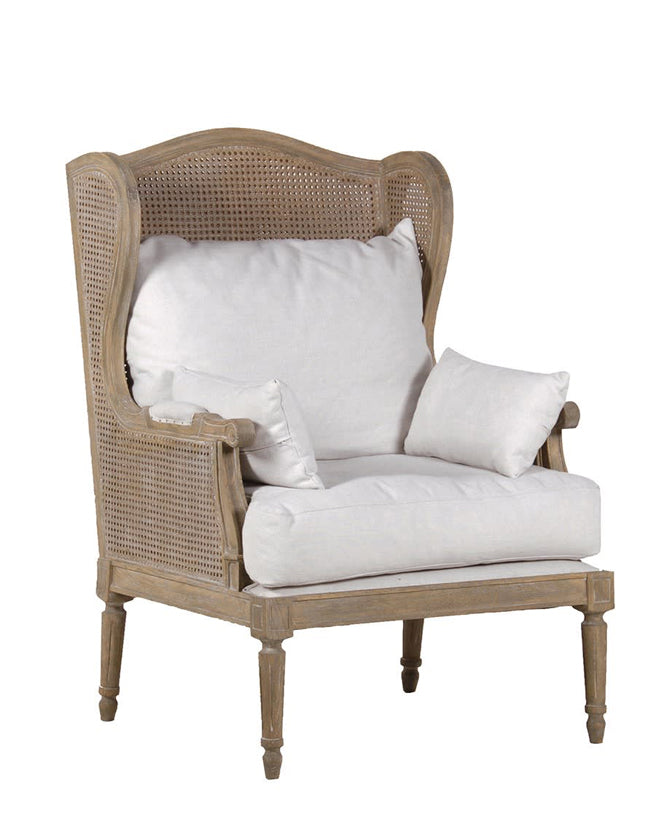 BERGERE tölgyfa-rattan füles fotel