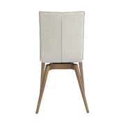 Krémszínű szövettel kárpitozott, kőrisfából készült, formatervezett dizájn étkezőszék.