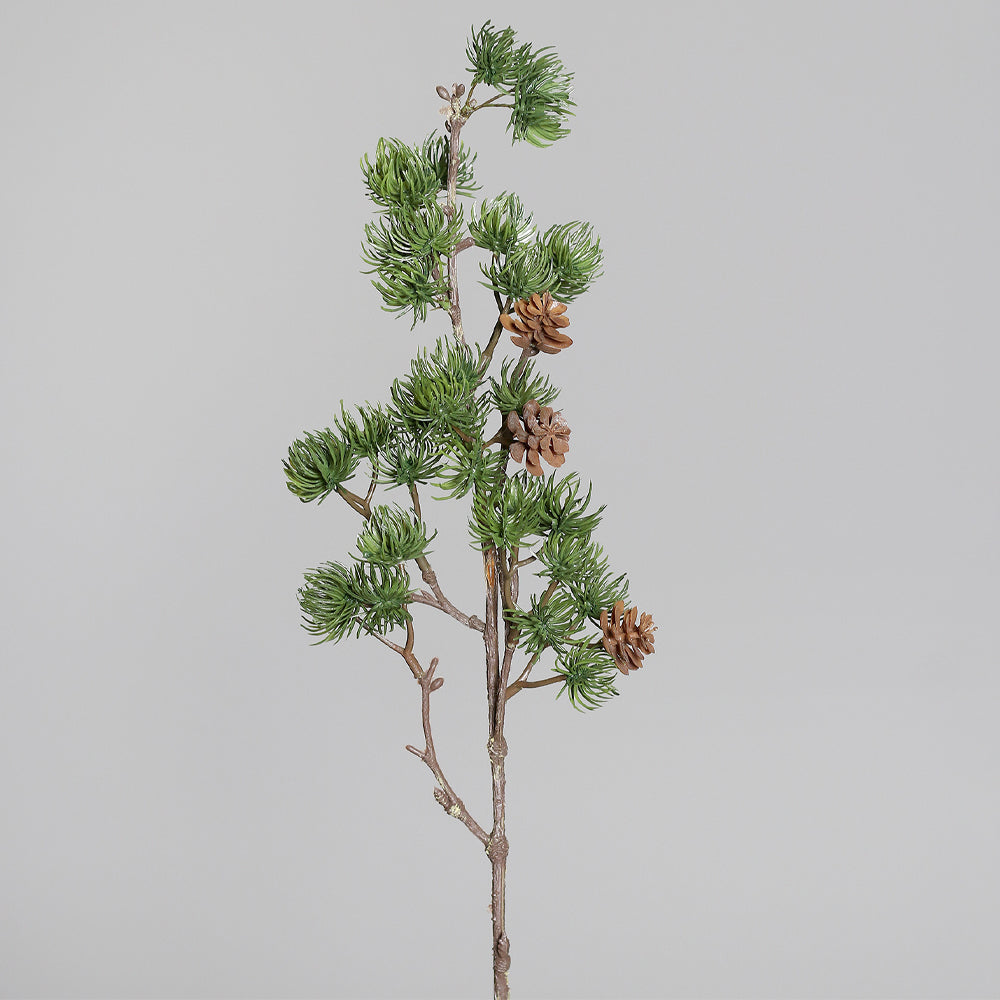 Teljes alakos fotó: LARIX zöld mű vörösfenyő ág 62 cm dekorációhoz, koszorúba vagy vázába.