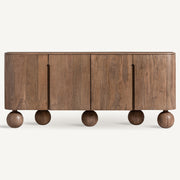 Tömör mangófából készült, 4 ajtós kialakítású, formatervezett design tálaló.