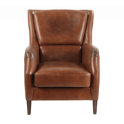 Elölnézeti kép a klasszikus Library fotelről, elegáns ívelt karfákkal és levehető ülőpárnával