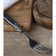 Antik szén színű, akril nyéllel rendelkező, vintage stílusú desszertes villa.