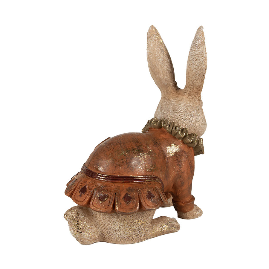 Spanyolgalléros, zsebórás nyuszi figura.