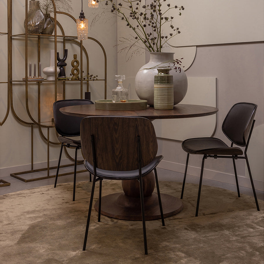 BLANCO dióbarna kerek mangófa étkezőasztal Ø 120 cm