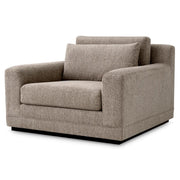 Taupe színű, hunt zsenília szövettel kárpitozott exkluzív fotel .