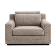 Taupe színű, hunt zsenília szövettel kárpitozott exkluzív fotel .