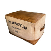 MANUFACTURE bőrpuff oldalnézetből, valódi bőr részletekkel