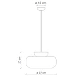 Formatervezett kortárs design lámpa méretes rajza.
