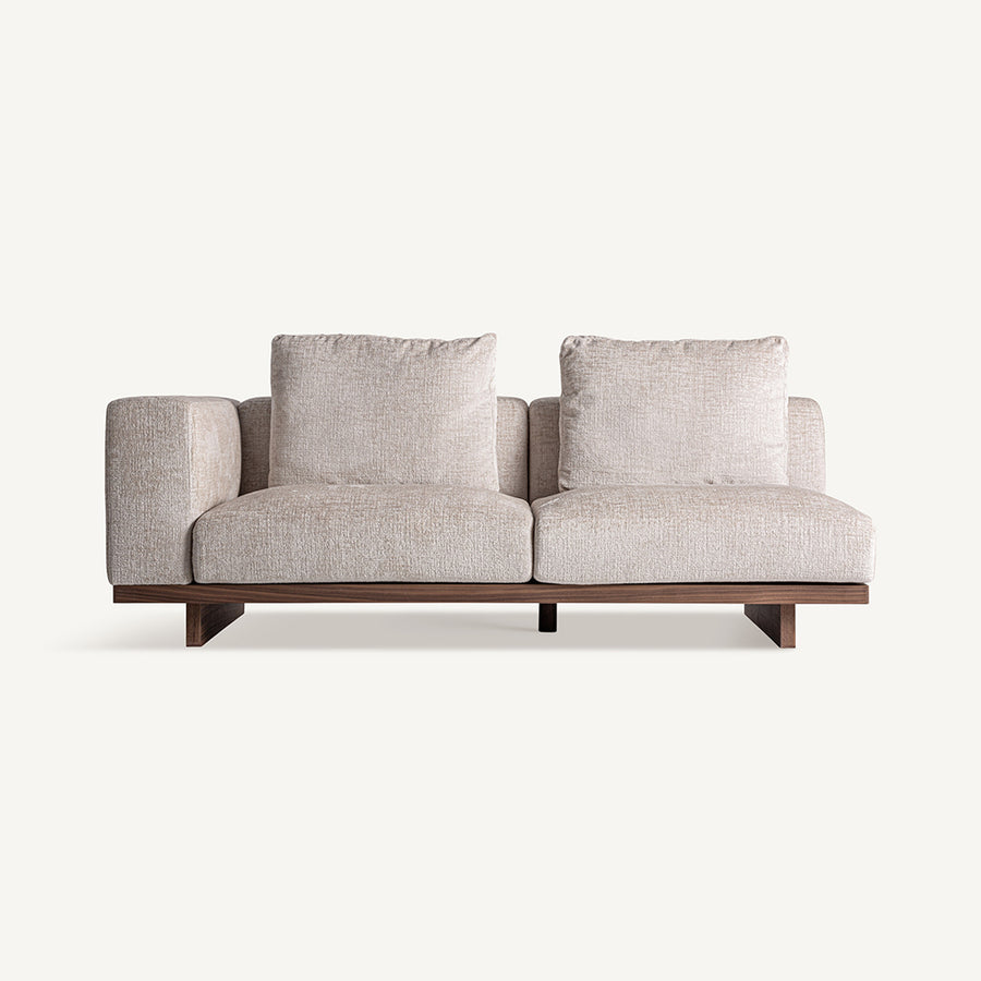 METTI taupe moduláris kanapé frontnézet, kézműves kivitel